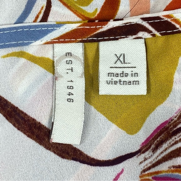 Cato Est 1946 Womens Multicolor Bell Sleeve Artist Print Blouse Size XL - Picture 9 of 11